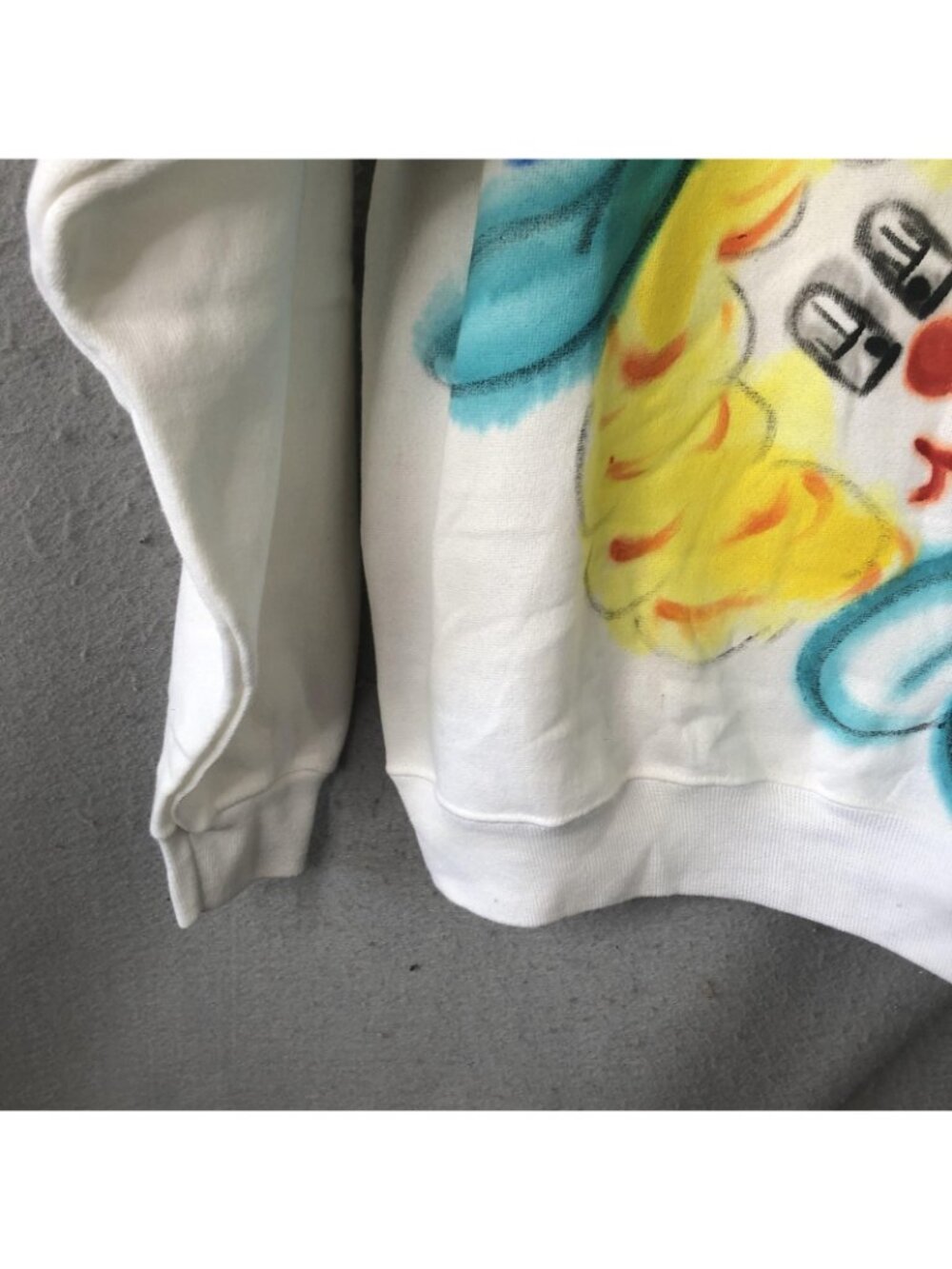 Clown Sweatshirt Womens L Multicolor Airbrush Graphic Fleece USA Circus Party - Picture 7 of 15
